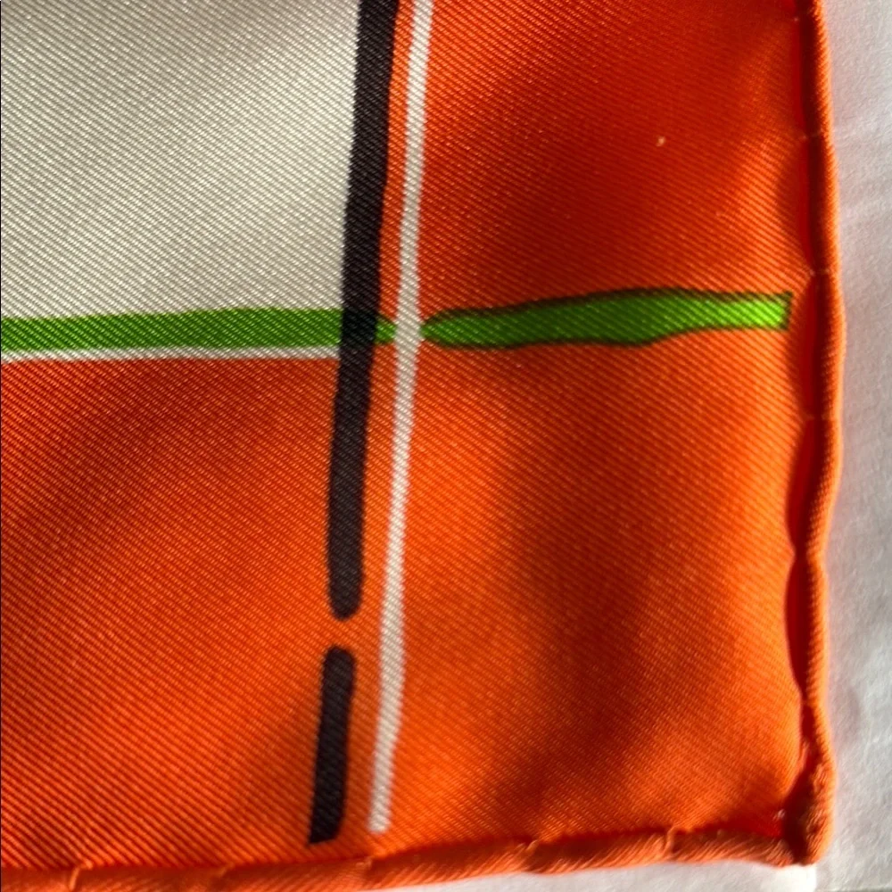 Dior Orange and Green Geometric Scarf- NFs do not buy